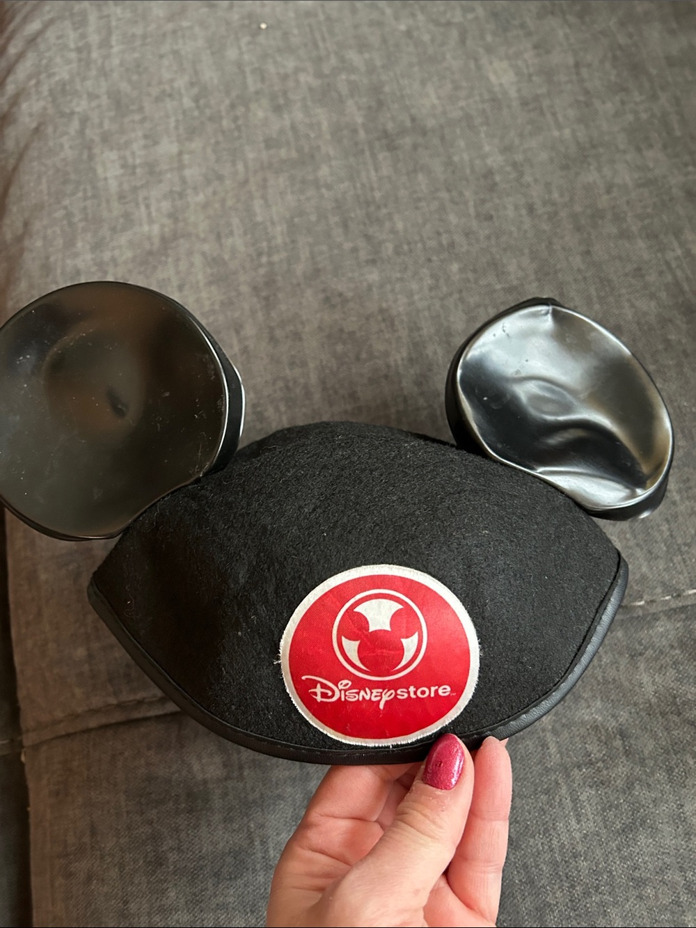 Disney Black Mickey Ear Headband with Red Logo Patch